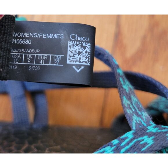 Chaco Womens Z/2 Classic Sport‎ Sandals Blue Black 10 Summer Hiking - Picture 4 of 7